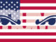 Böse Augen in US-amerikanischer Flagge