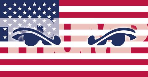 Böse Augen in US-amerikanischer Flagge