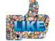 Viele menschliche Profilbilder zusammengebunden zum Facebook-Like